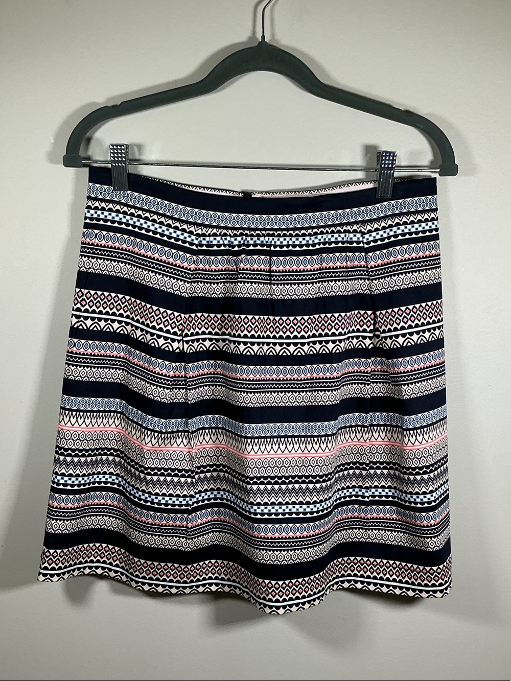 J.Crew Fit & Flare Printed Skirt Size 6 Lined Geometric